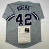 Autographed/Signed Mariano Rivera New York Grey Baseball Jersey JSA COA/LOA