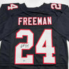 Autographed/Signed Devonta Freeman Atlanta Retro Black Football Jersey Beckett BAS COA by Hall of Fame Sports Memorabilia