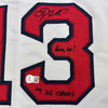 Autographed/Signed Doug Mientkiewicz Final Out! 04 WS Champs! Boston White Baseball Jersey Beckett BAS COA by Hall of Fame Sports Memorabilia