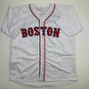 Autographed/Signed Doug Mientkiewicz Final Out! 04 WS Champs! Boston White Baseball Jersey Beckett BAS COA by Hall of Fame Sports Memorabilia
