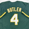 Autographed/Signed Lawrence Butler Oakland Green Baseball Jersey Beckett BAS COA by Hall of Fame Sports Memorabilia