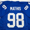 Autographed/Signed Robert Mathis Indianapolis Blue Football Jersey JSA COA by Hall of Fame Sports Memorabilia