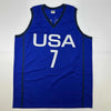 Autographed/Signed Kevin Durant United States USA Olympics Blue Basketball Jersey Beckett BAS COA