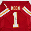 Autographed/Signed Warren Moon HOF 06 Kansas City Red Football Jersey JSA COA by Hall of Fame Sports Memorabilia