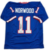 Autographed/Signed Scott Norwood Buffalo Blue Football Jersey Beckett BAS COA by Hall of Fame Sports Memorabilia