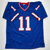 Autographed/Signed Scott Norwood Buffalo Blue Football Jersey Beckett BAS COA by Hall of Fame Sports Memorabilia
