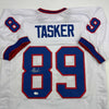Autographed/Signed Steve Tasker Buffalo White Football Jersey JSA COA by Hall of Fame Sports Memorabilia