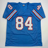Autographed/Signed Haywood Jeffires Tennessee Retro Light Blue Football Jersey JSA COA by Hall of Fame Sports Memorabilia