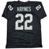 Autographed/Signed Michael Mike Haynes HOF 97 Oakland Black Football Jersey Beckett BAS COA by Hall of Fame Sports Memorabilia