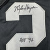 Autographed/Signed Michael Mike Haynes HOF 97 Oakland Black Football Jersey Beckett BAS COA by Hall of Fame Sports Memorabilia
