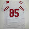 Autographed/Signed George Kittle San Francisco White Football Jersey Beckett BAS COA by Hall of Fame Sports Memorabilia