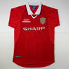 Autographed/Signed Teddy Sheringham Manchester United Red Soccer Jersey Beckett BAS COA