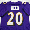 Autographed/Signed Ed Reed Baltimore Purple Football Jersey Beckett BAS COA by Hall of Fame Sports Memorabilia