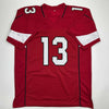 Autographed/Signed Kurt Warner Arizona Red Football Jersey JSA COA