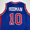 Autographed/Signed Dennis Rodman Detroit Blue Basketball Jersey Beckett BAS COA by Hall of Fame Sports Memorabilia