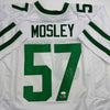 Autographed/Signed CJ C.J. Mosley New York White Football Jersey JSA COA by Hall of Fame Sports Memorabilia