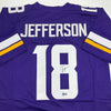 Autographed/Signed Justin Jefferson Minnesota Purple Football Jersey Beckett BAS COA by Hall of Fame Sports Memorabilia