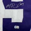 Autographed/Signed Michael Penix Jr. Washington Huskies White College Football Jersey Beckett BAS COA
