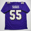 Autographed/Signed Terrell Suggs Baltimore Purple Football Jersey JSA COA #2