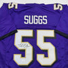 Autographed/Signed Terrell Suggs Baltimore Purple Football Jersey JSA COA #2