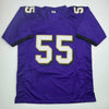 Autographed/Signed Terrell Suggs Baltimore Purple Football Jersey JSA COA #2