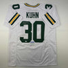 Autographed/Signed John Kuhn Green Bay White Football Jersey PSA/DNA COA