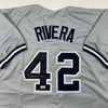 Autographed/Signed Mariano Rivera New York Grey Baseball Jersey Beckett BAS COA Holo