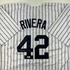 Autographed/Signed Mariano Rivera New York Pinstripe Baseball Jersey Beckett BAS COA Holo