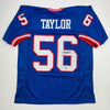 Autographed/Signed Lawrence Taylor New York Blue Football Jersey Beckett BAS COA
