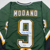 Autographed/Signed Mike Modano Dallas Dark Green Hockey Jersey Beckett BAS COA