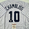 Autographed/Signed Chris Chambliss New York Pinstripe Baseball Jersey JSA COA