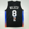 Autographed/Signed Kemba Walker New York Black Basketball Jersey JSA COA