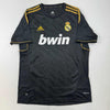 Autographed/Signed Ricardo Kaka Real Madrid Black Retro Soccer Futbol Jersey Beckett BAS COA