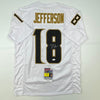 Autographed/Signed Justin Jefferson Minnesota White/Gold Football Jersey JSA COA