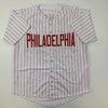 Autographed/Signed Rob Thomson Philadelphia Pinstripe Baseball Jersey Beckett BAS COA
