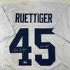 Autographed/Signed Rudy Ruettiger Notre Dame White College Football Jersey JSA COA