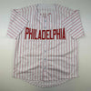 Autographed/Signed Trea Turner Philadelphia Pinstripe Baseball Jersey Beckett BAS COA