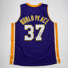 Autographed/Signed Metta World Peace Ron Artest Los Angeles LA Purple Basketball Jersey PSA/DNA COA