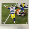 Autographed/Signed Aaron Donald Los Angeles LA Rams 16x20 Football Photo JSA COA #8