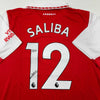 Autographed/Signed William Saliba Arsenal Red Soccer Jersey Beckett BAS COA