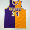 Autographed/Signed Shaquille Shaq O'Neal Los Angeles LA Split Basketball Jersey Beckett BAS COA by Hall of Fame Sports Memorabilia