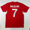 Autographed/Signed Kenny Dalglish Liverpool Red Carlsberg Soccer Jersey Beckett BAS COA