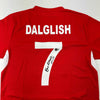 Autographed/Signed Kenny Dalglish Liverpool Red Carlsberg Soccer Jersey Beckett BAS COA