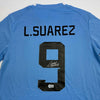 Autographed/Signed Luis Suarez Uruguay Blue World Cup Soccer Futbol Jersey Beckett BAS COA by Hall of Fame Sports Memorabilia