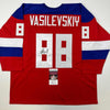 Autographed/Signed Andrei Vasilevskiy Team Russia Red Olympics Hockey Jersey JSA COA