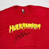 Autographed/Signed Hulk Hogan Hulkamania Red WWE Wrestling Shirt T-Shirt Beckett BAS COA by Hall of Fame Sports Memorabilia