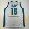 Autographed/Signed Nikola Jokic Denver White Retro Throwback Basketball Jersey JSA COA