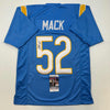 Autographed/Signed Khalil Mack Los Angeles LA Light Blue Football Jersey Beckett BAS COA