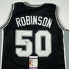 Autographed/Signed David Robinson San Antonio Black Basketball Jersey JSA COA