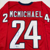 Autographed/Signed Connor McMichael Washington Red Hockey Jersey Beckett BAS COA